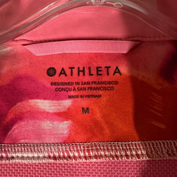 Athleta Womens Medium Pink Run With It Full Zip Long Sleeve Jacket Pockets - Picture 8 of 14